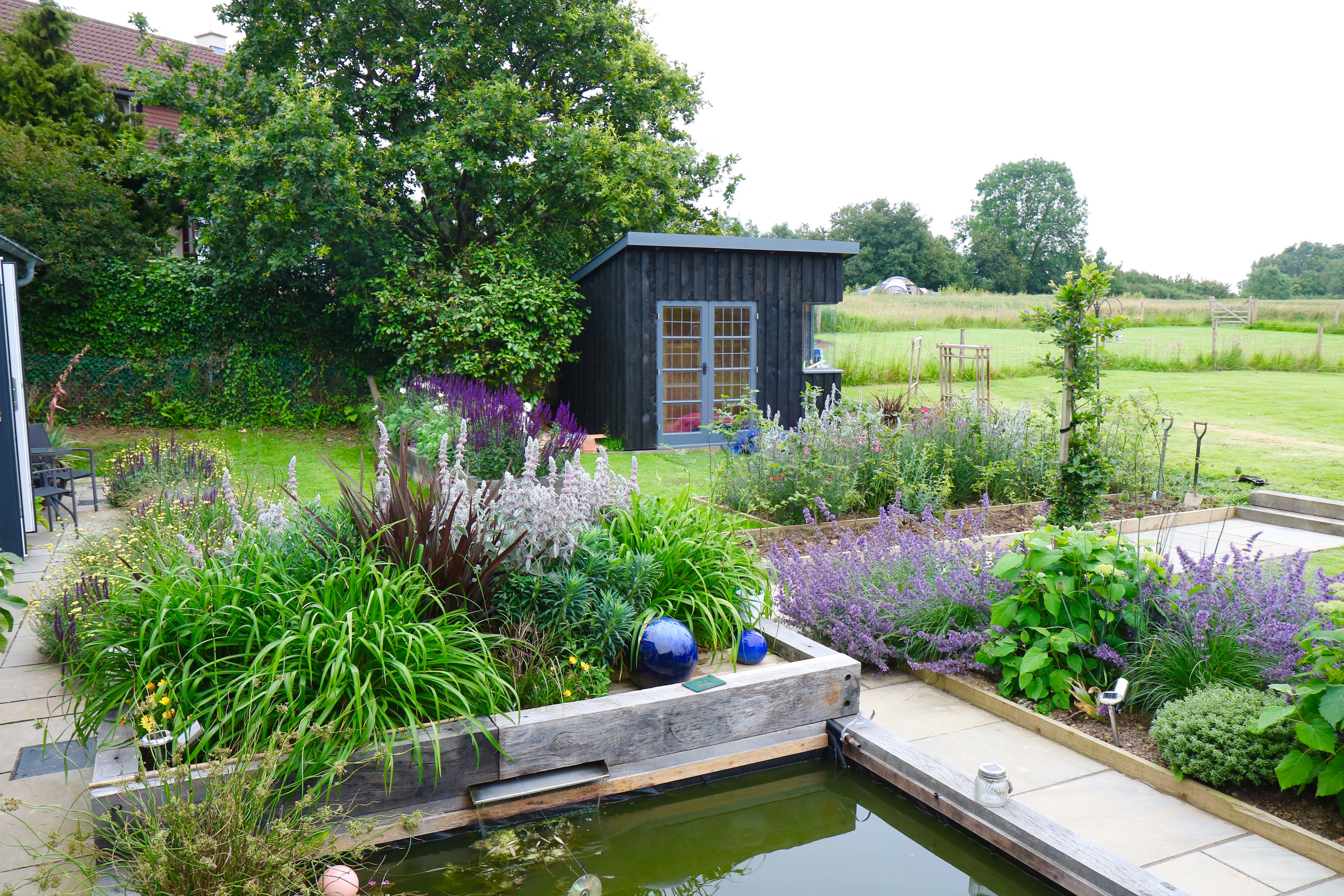 contemporary garden with a view